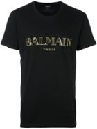 Balmain Logo T-shirt, Men's, Size: Medium, Black, Cotton