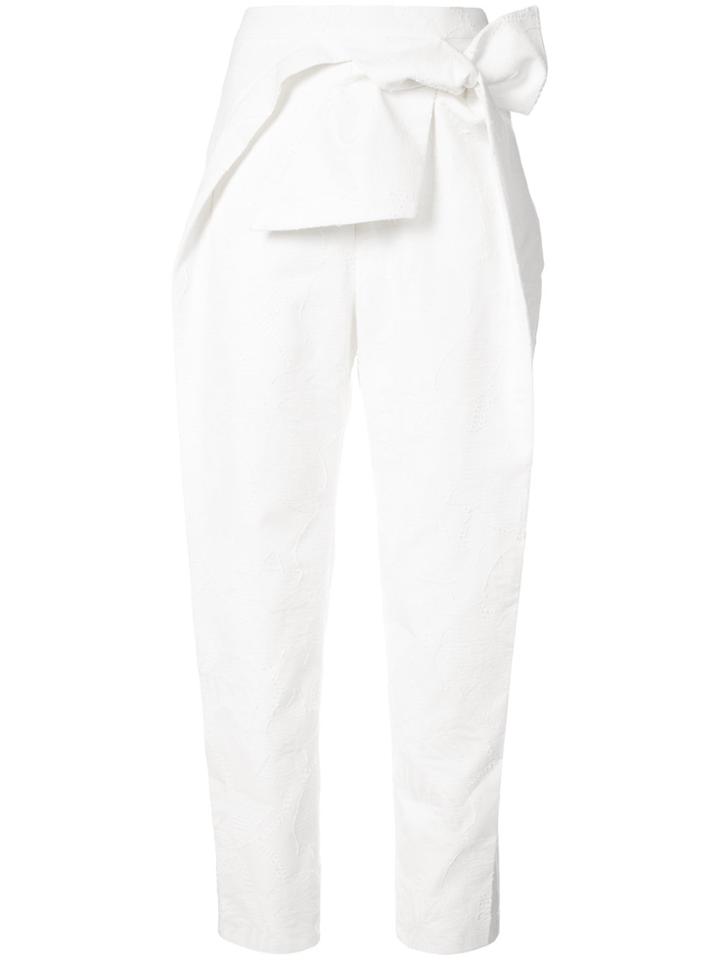 Delpozo Bow Tie Cropped Trousers - White