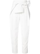 Delpozo Bow Tie Cropped Trousers - White