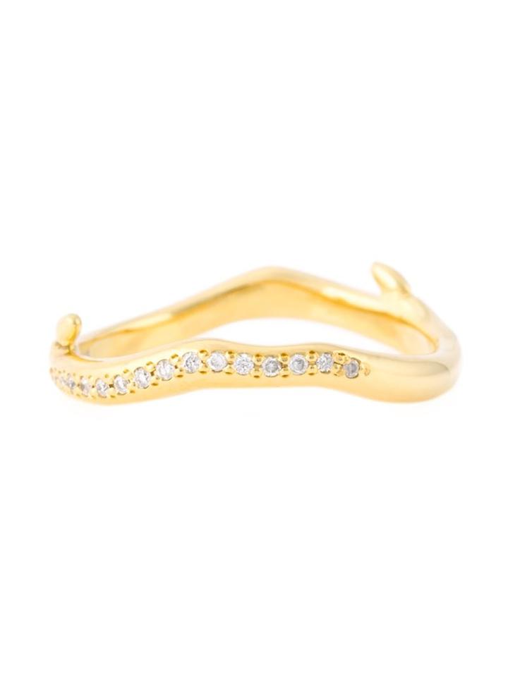 Shaun Leane Cherry Branch Diamond Ring, Women's, Size: 49, Metallic, Gold Plated Sterling Silver/diamond