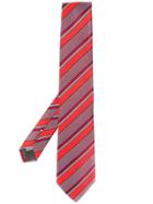 Canali Striped Print Tie - Red