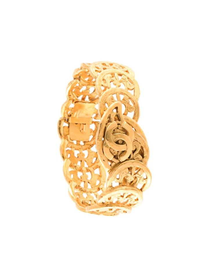 Chanel Pre-owned Cut-off Cc Bracelet - Gold