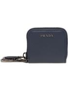 Prada Saffiano Leather Coin Purse - Blue