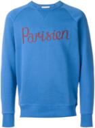 Maison Kitsuné Parisien Print Sweatshirt, Men's, Size: S, Blue, Cotton