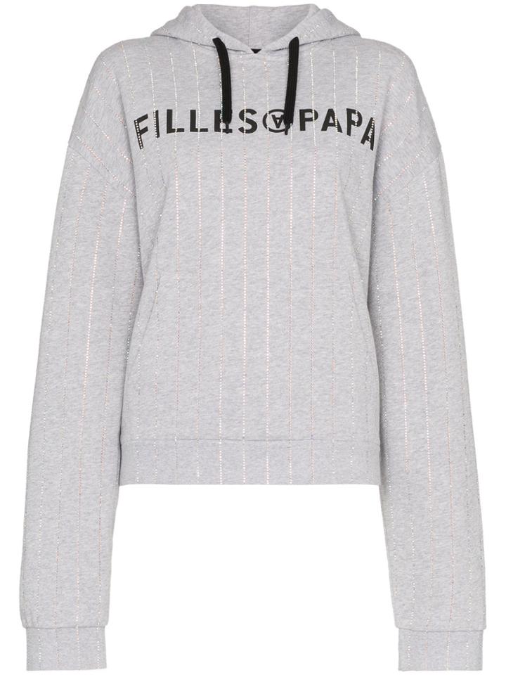Filles A Papa Tracy Long Sleeve Cropped Hoodie - Grey