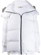 Fendi Logo Stripe Puffer Jacket - White