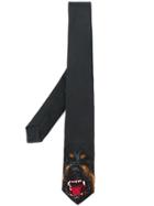 Givenchy Rottweiler Embroidered Tie - Black