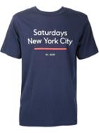 Saturdays Surf Nyc Standard Underline T-shirt, Men's, Size: L, Blue, Cotton