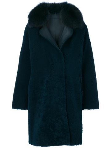 Guy Laroche Collared Coat - Blue