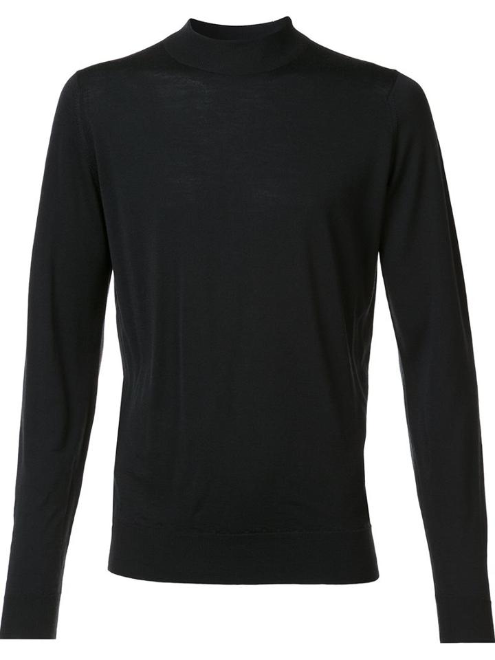 John Smedley 'harco' Jumper, Men's, Size: Small, Black, Merino