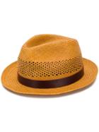 Paul Smith Woven Straw Fedora Hat - Brown