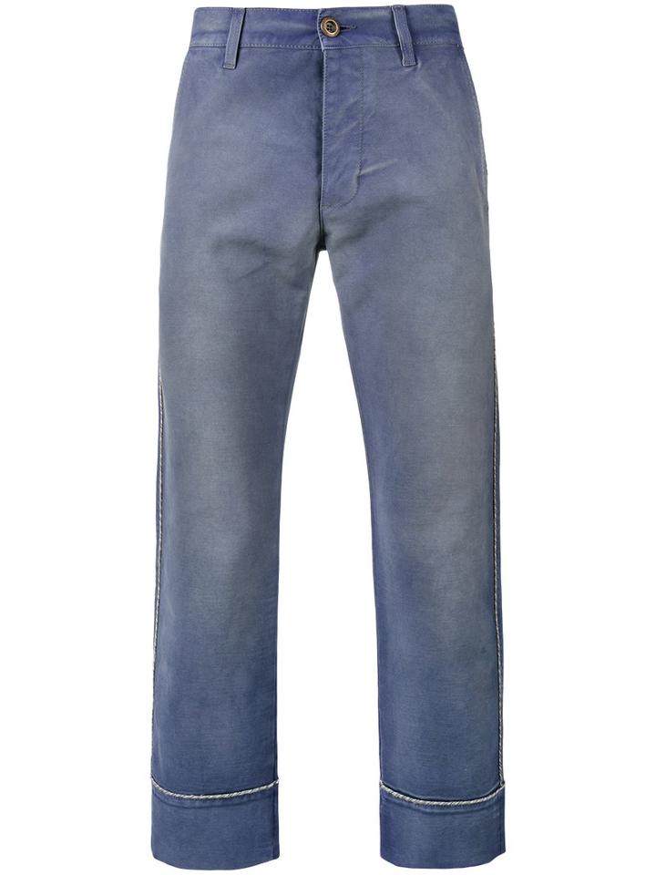 Gucci - Cropped Work Trousers - Men - Cotton/spandex/elastane - 32, Blue, Cotton/spandex/elastane