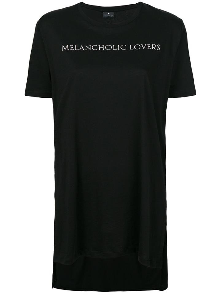Marcelo Burlon County Of Milan Long Printed Slogan T-shirt - Black