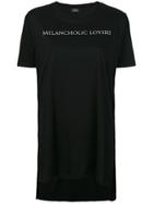Marcelo Burlon County Of Milan Long Printed Slogan T-shirt - Black