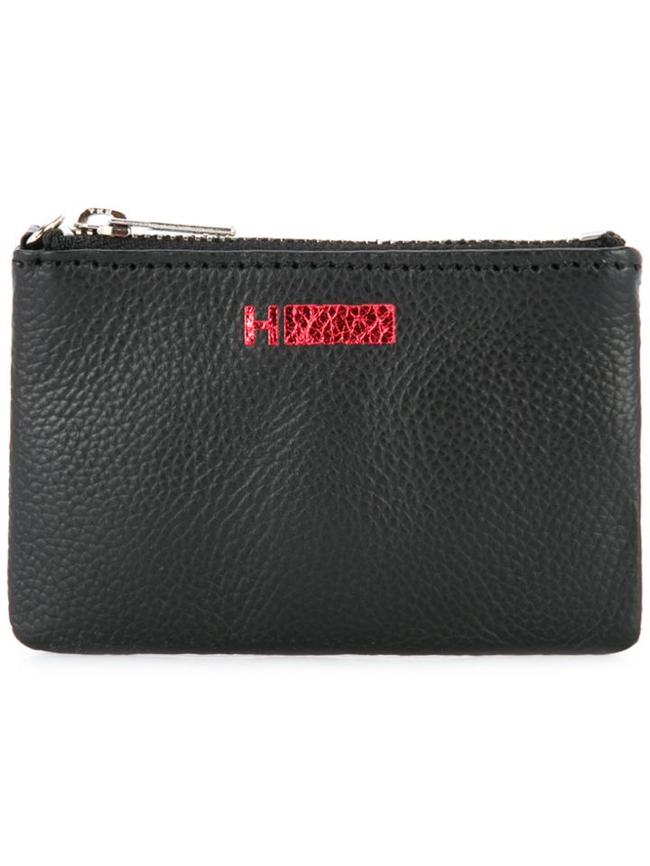 H Beauty & Youth Logo Stamp Zip Wallet - Black