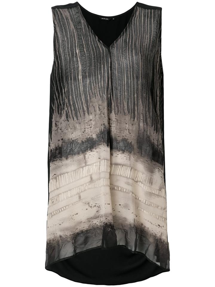 Pas De Calais Pattern Print Tank Top - Black