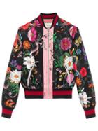 Gucci - Flora Snake Print Silk Bomber - Women - Silk - 42, Silk