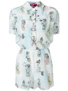 Miu Miu Girls Print Playsuit - Blue