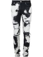 Saint Laurent Tie-dye Skinny Jeans, Men's, Size: 32, Black, Cotton