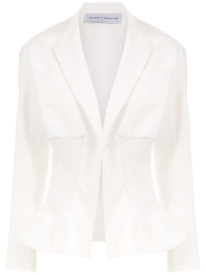 Gloria Coelho Slim Fit Blazer - White