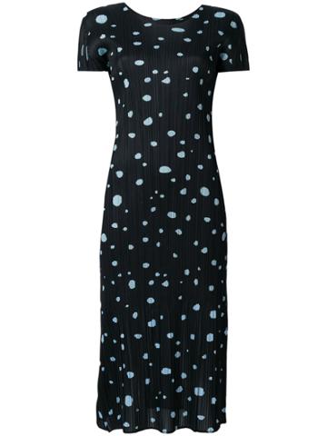 Pleats Please By Issey Miyake Vintage Pleated Polka Dots Dress -