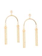 Petite Grand Curved Tassel Earrings - Gold