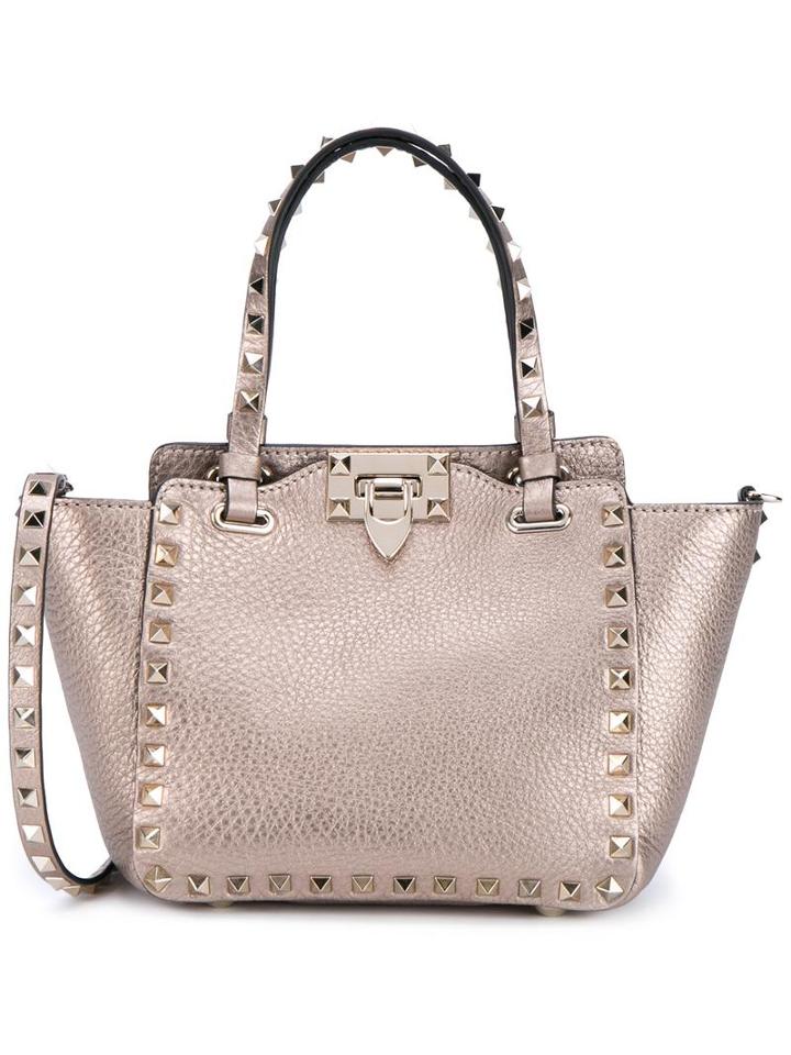 Valentino Valentino Garavani 'rockstud' Trapeze Tote, Women's, Grey