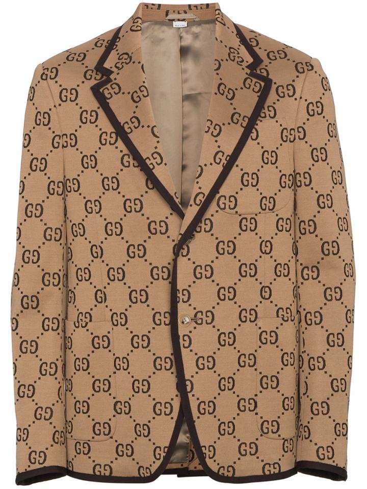 Gucci Gg Logo Jersey Jacket - Nude & Neutrals