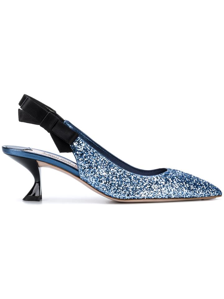 Miu Miu Glittered Pumps - Blue