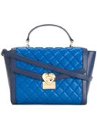 Love Moschino Quilted Tote, Women's, Blue, Polyurethane