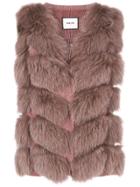 Max & Moi Sleeveless Fur Vest - Pink & Purple