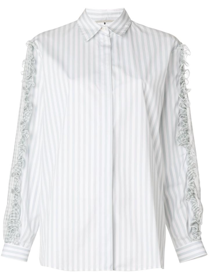 Marco De Vincenzo Gingham Ruffled Shirt - Blue