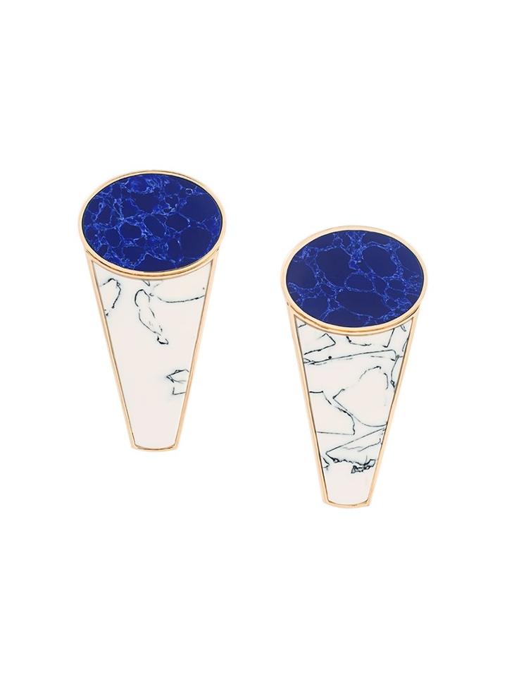 Eshvi Nino Eliava X Eshvi Marble Effect Earrings, Blue