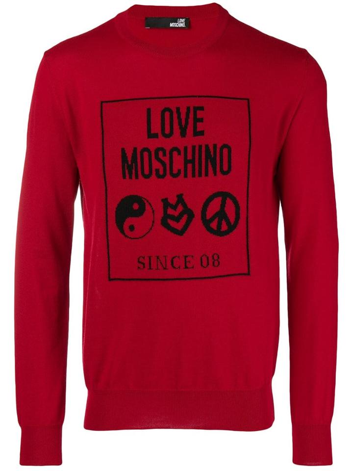Love Moschino Intarsia-knit Jumper - Red