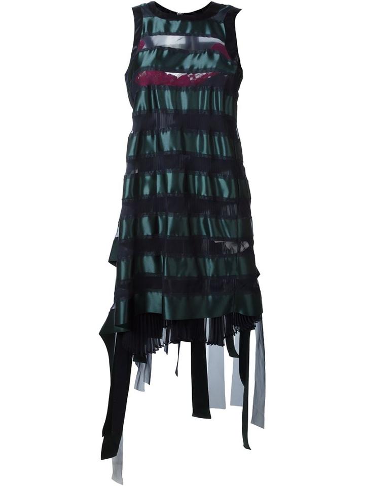 Sacai Transparent Stripe Panel Dress