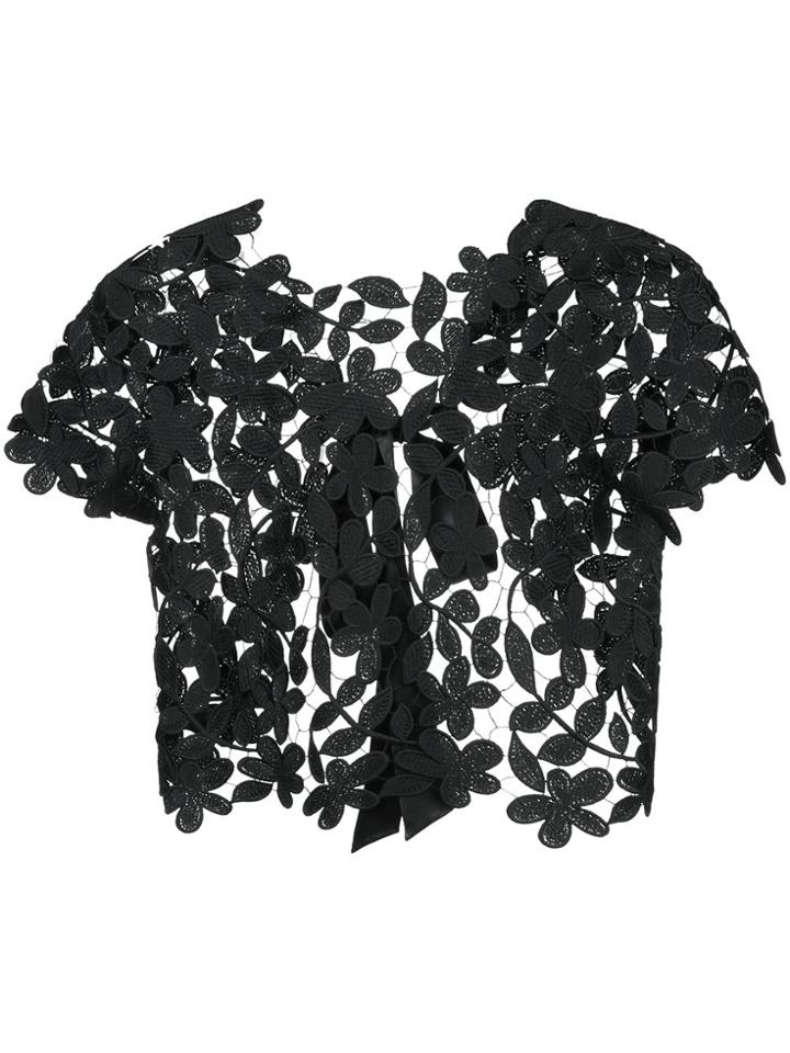 Oscar De La Renta Broderie Anglaise Top - Black