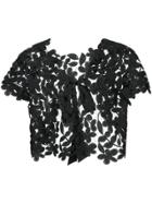 Oscar De La Renta Broderie Anglaise Top - Black