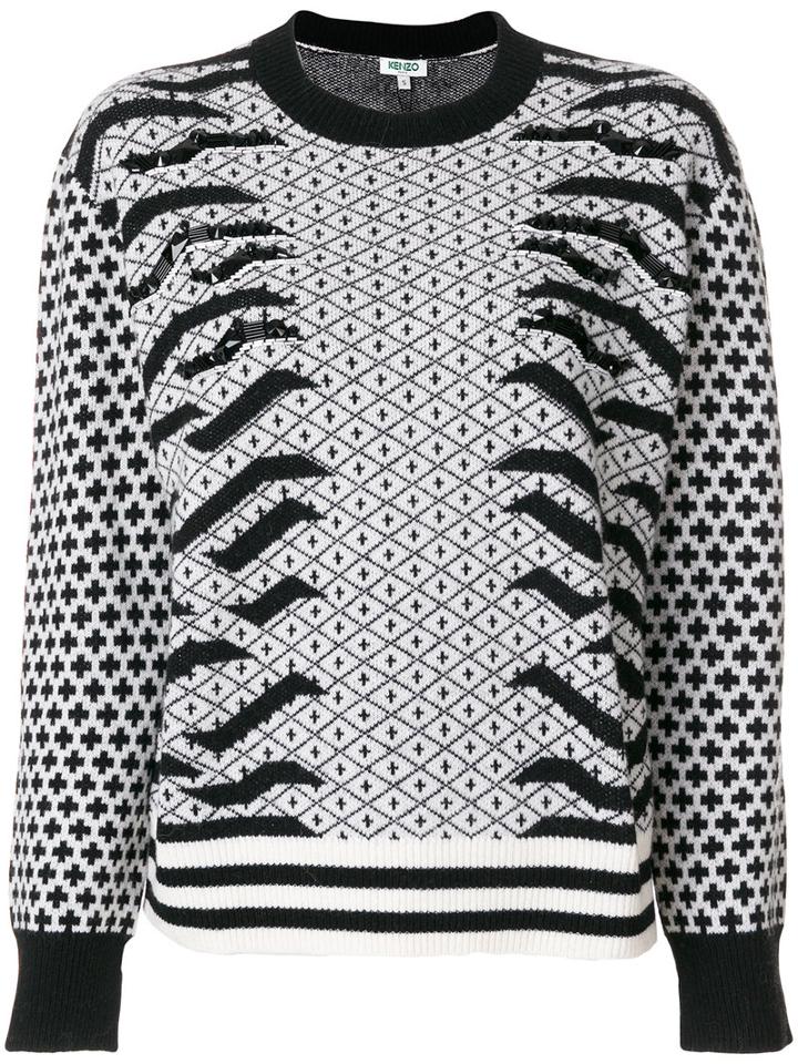 Kenzo - Geo Tiger Jumper - Women - Polyamide/wool - Xs, Black, Polyamide/wool