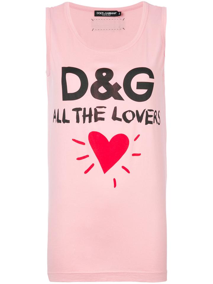 Dolce & Gabbana All The Lovers T-shirt - Pink & Purple