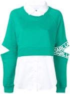 Karl Lagerfeld Fabric Mix Sweatshirt - Green