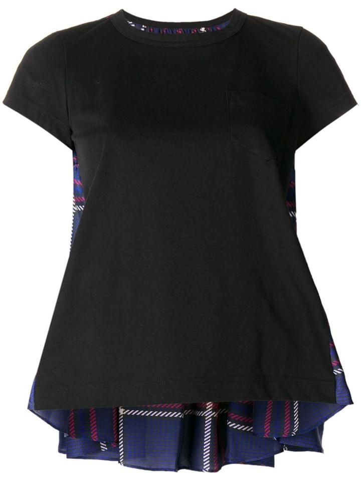 Sacai Plaid Back Panel T-shirt - Black