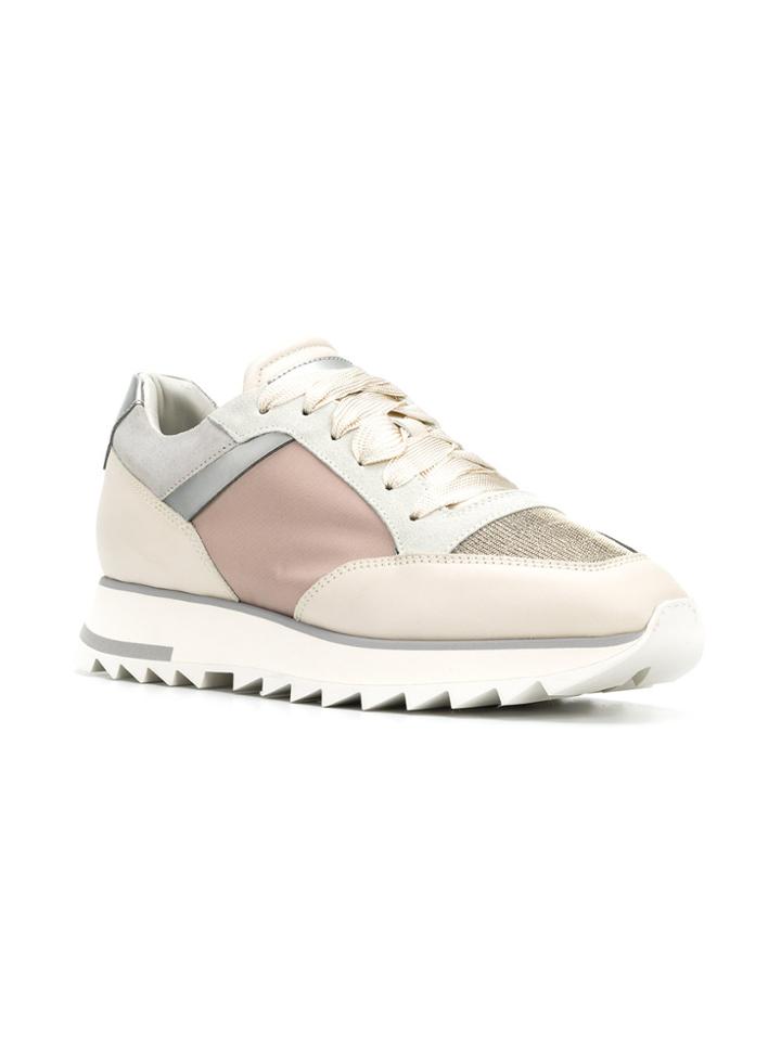 Santoni Panelled Sneakers - Nude & Neutrals