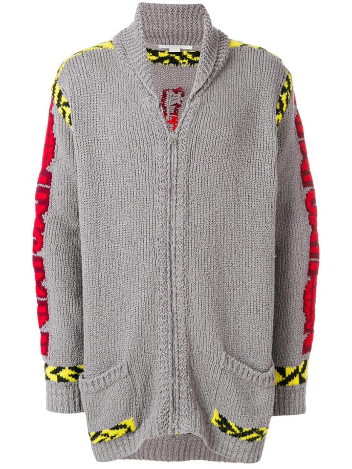 Stella Mccartney Embroidered Zipped Sweater - Grey