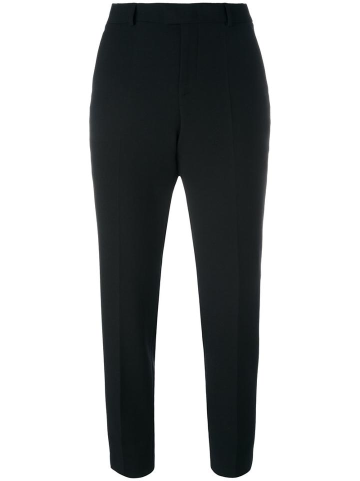 Red Valentino Cropped Trousers, Women's, Size: 40, Black, Polyester/spandex/elastane/viscose/polyester