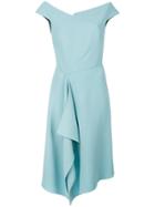 Roland Mouret Draped Asymmetric Dress - Blue