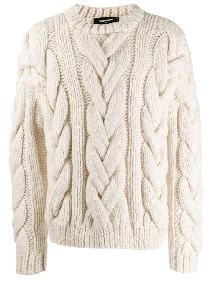 Dsquared2 Chunky Cable Knit Jumper - Neutrals