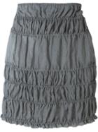 Romeo Gigli Vintage Ruched Mini Skirt, Women's, Size: Large, Grey