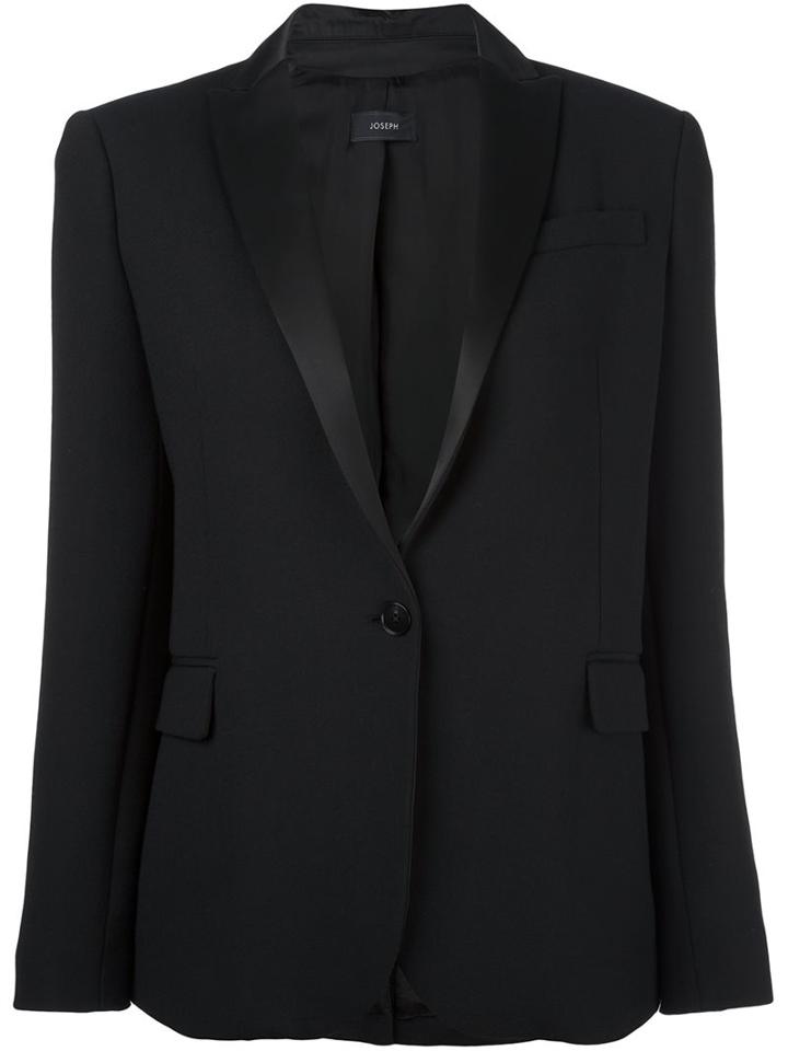 Joseph Single Button Boxy Blazer, Women's, Size: 40, Black, Polyester/spandex/elastane/viscose/viscose