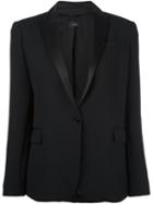 Joseph Single Button Boxy Blazer, Women's, Size: 40, Black, Polyester/spandex/elastane/viscose/viscose