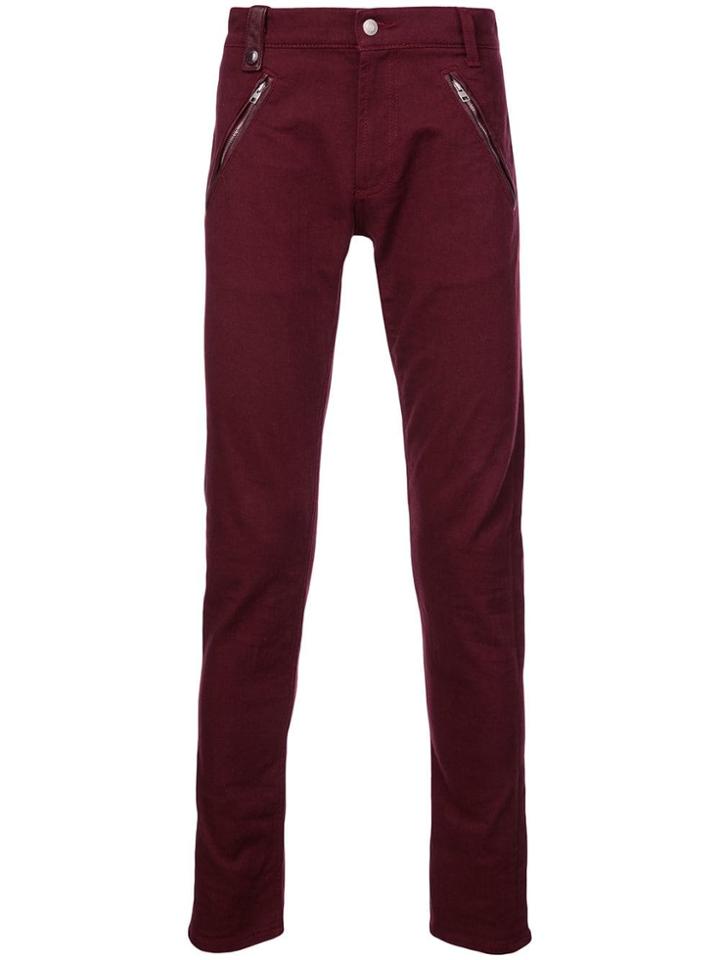 Alexander Mcqueen Zipped Pockets Jeans - Red